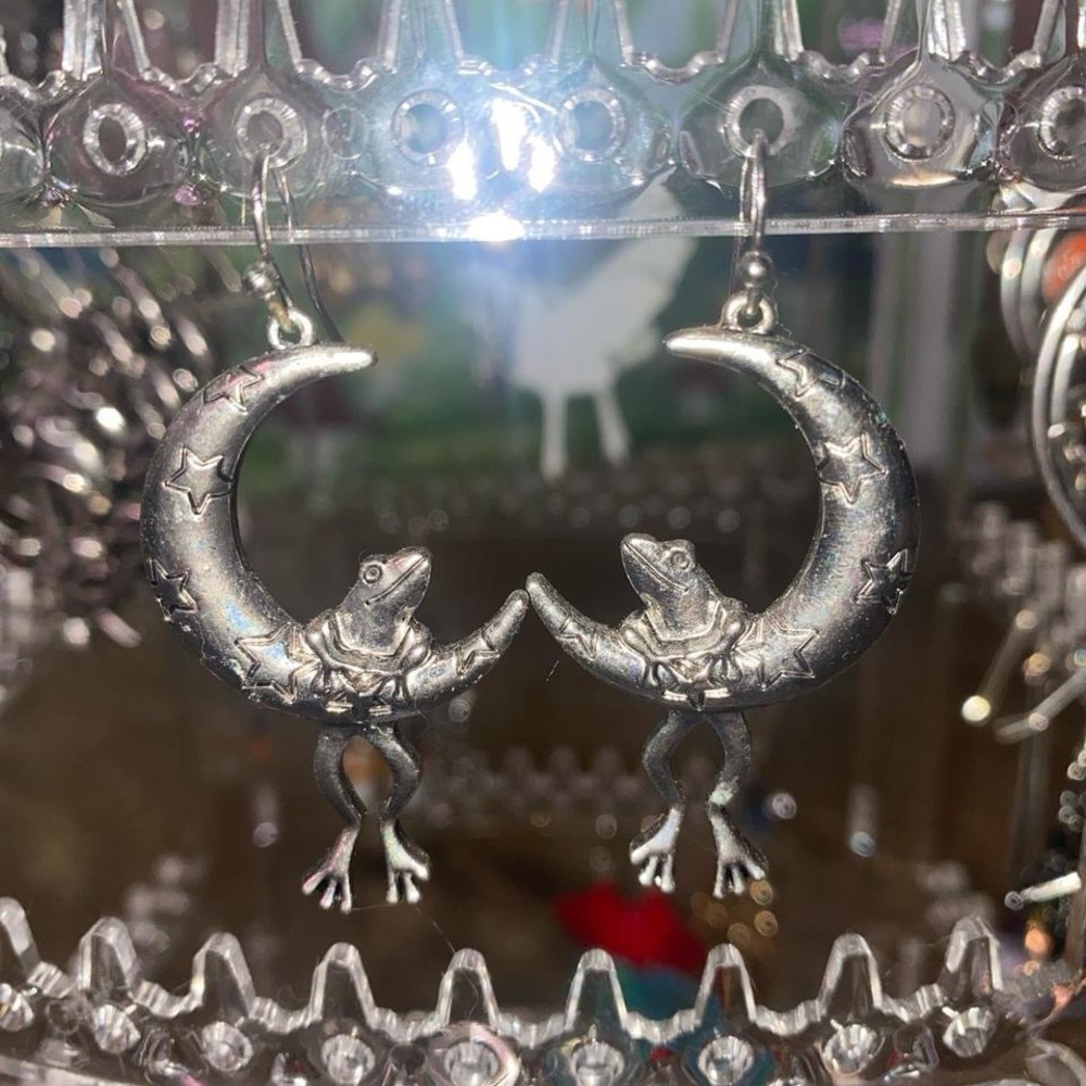 frog moon earrings